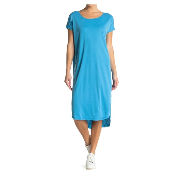 Scoop U Neck Casual Midi T-Shirt Dress NWT! - Picture 3 of 6